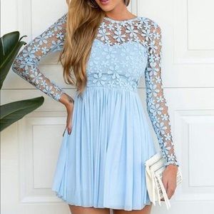 Xenia Boutique Blue Lace Dress